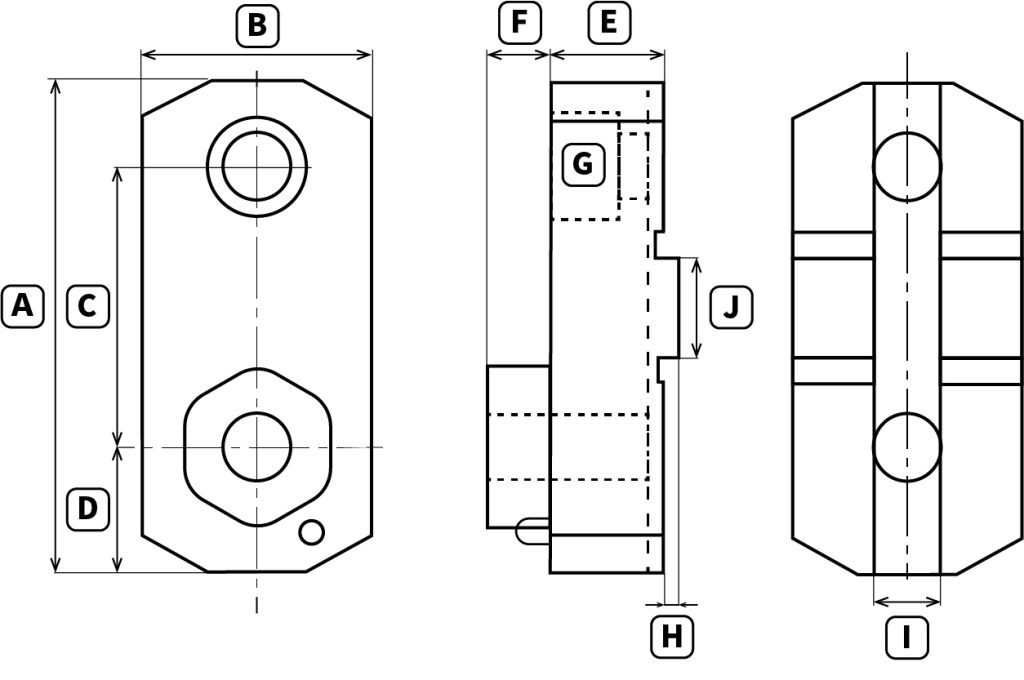 六角生爪カメチャックスクロールチャック用親爪規格